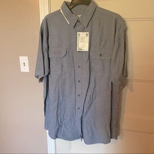 Gray Key Casual Button Down Short Sleeve XXL ;